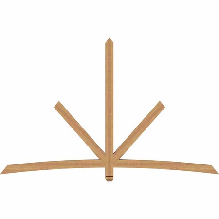Ekena Millwork Alberta Smooth Timber Gable Bracket, Western Red Cedar, 96"W x 60"H x 3 1/2"D x 3 1/2"F, 15/12 Pitch GBW096X60X0404ALB00SWR